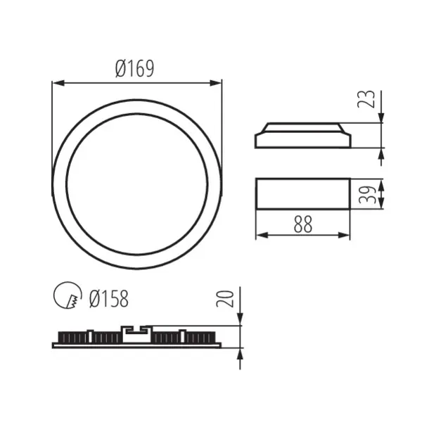 Downlight fitting ROUNDA V2LED