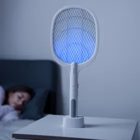 Kaks-ühes taaslaetav UV-valgusega putukate hävitamise reket Elecfly InnovaGoods