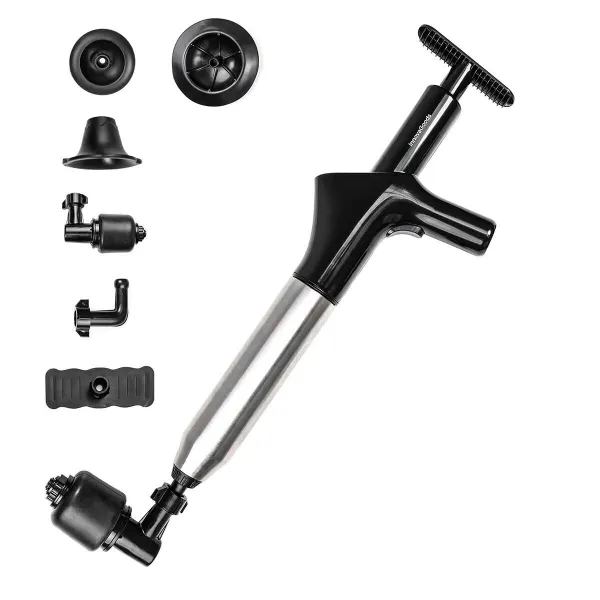 High-Pressure Compressed Air Plunger with Accessories and 5-in-1 Pressure Gauge Jetpro InnovaGoods