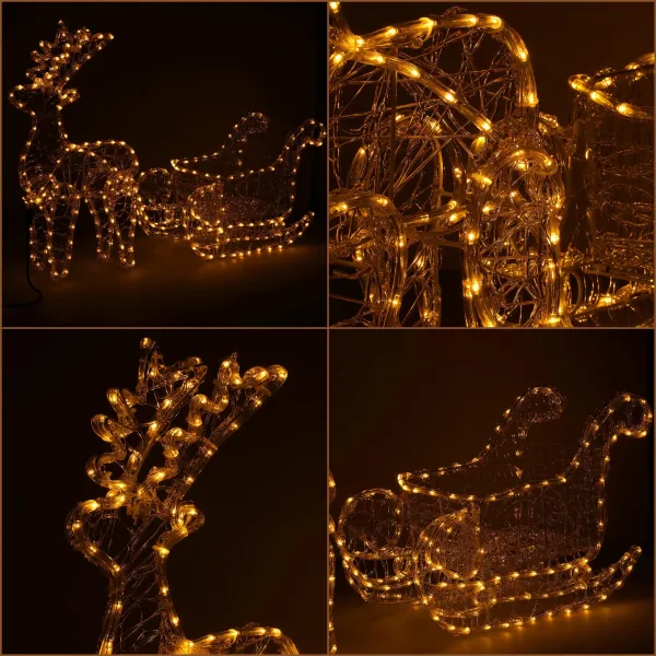 Kalėdinis elnias su rogėmis Springos CL1220, 312 LED