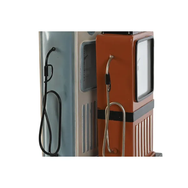 Table clock Home ESPRIT Blue Orange Vintage gasolinera (2 Units)