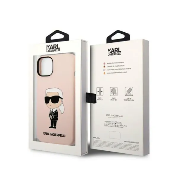 Karl Lagerfeld Silicone NFT Ikonik - Case for iPhone 14 Plus (Pink)