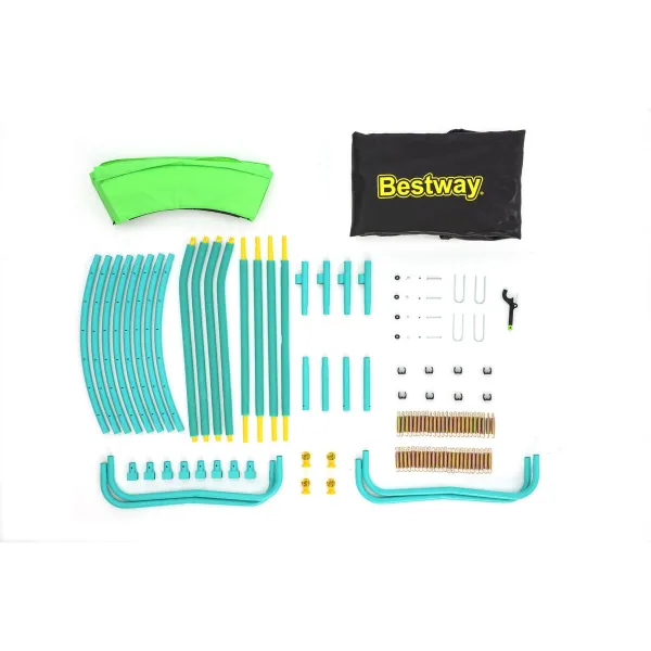 Vaikiškas batutas su apsauginiu gaubtu Bestway 244 x 220 cm