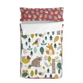 Gultas veļa ar rāvējslēdzēju un segu HappyFriday Moshi Moshi Harvestwood Daudzkrāsains 42 x 20 x 50 cm