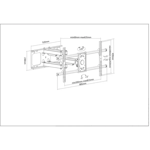 Screen Table Support Manhattan 461290 37" 90