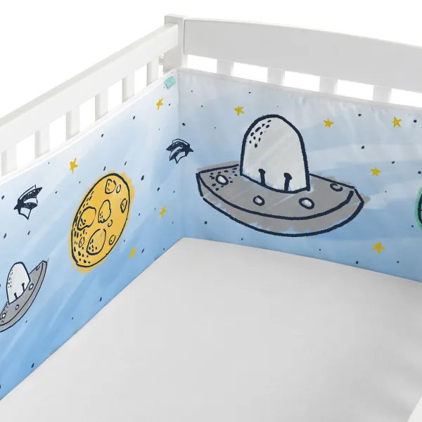 Vaikiškos lovelės apsauga HappyFriday Mr Fox Starspace Spalvotas 210 x 40 cm