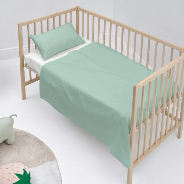 Cot Bedding Set HappyFriday BASIC KIDS Mint Baby Crib