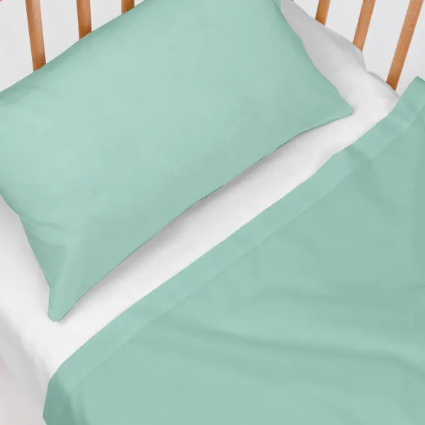 Cot Bedding Set HappyFriday BASIC KIDS Mint Baby Crib
