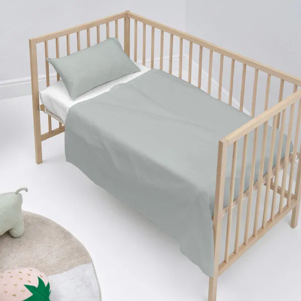 Cot Bedding Set HappyFriday BASIC KIDS Grey