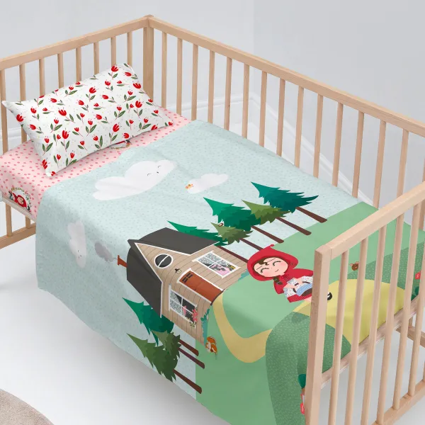 Cot Bedding Set HappyFriday Mr Fox Red Riding Hood Multicolour