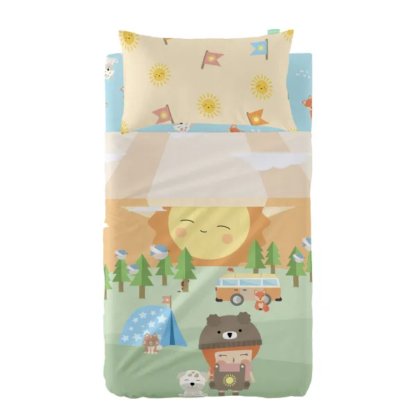 Cot Bedding Set HappyFriday Happynois Camping Multicolour