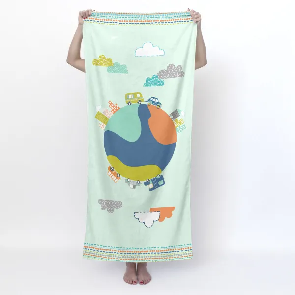 Kylpypyyhe HappyFriday Moshi Moshi Holidays Monivärinen 70 x 150 cm