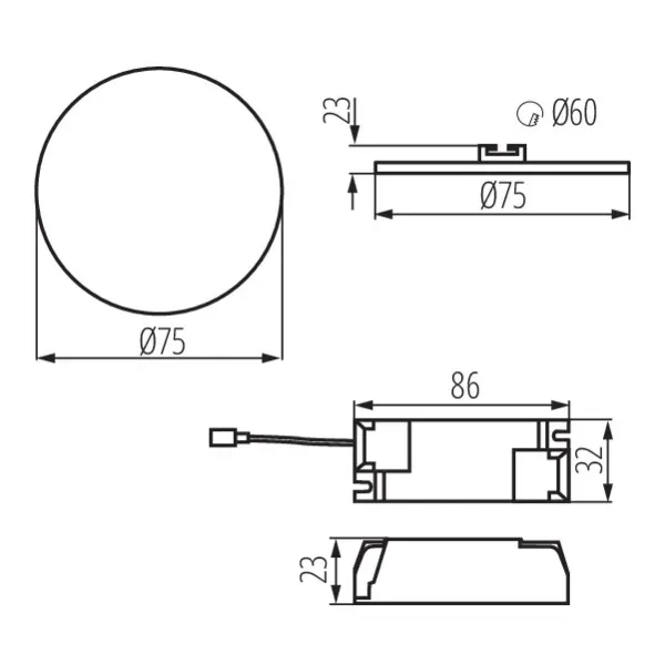 Downlight fitting AREL LED