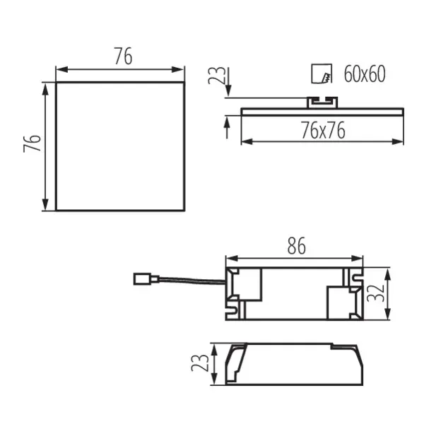 Downlight fitting AREL LED