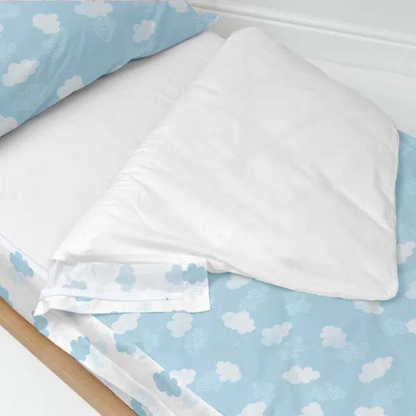 Quilt Cover without Filling HappyFriday Basic Kids Clouds Blue 105 x 200 cm