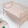 Pussilakana ilman täytettä HappyFriday Basic Kids Clouds Pinkki Vauvan kehto 2 Kappaletta