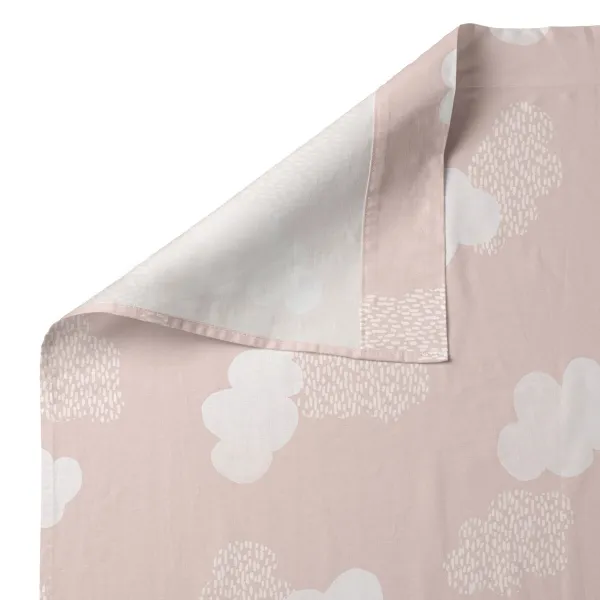Cot Bedding Set HappyFriday Basic Kids Clouds Pink Baby Crib