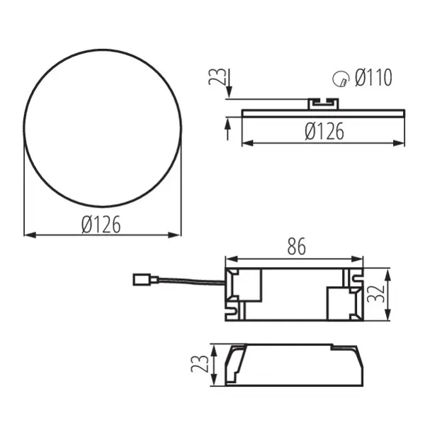 Downlight fitting AREL LED