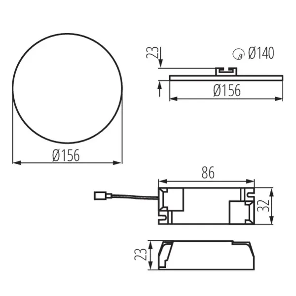 Downlight fitting AREL LED