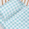 Cot Bedding Set HappyFriday Basic Kids Vichy Blue Baby Crib