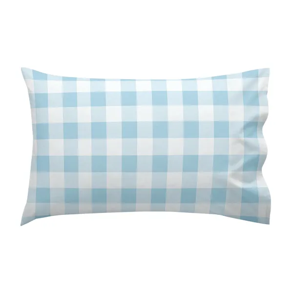Cot Bedding Set HappyFriday Basic Kids Vichy Blue Baby Crib