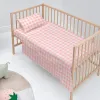 Cot Bedding Set HappyFriday Basic Kids Vichy Pink