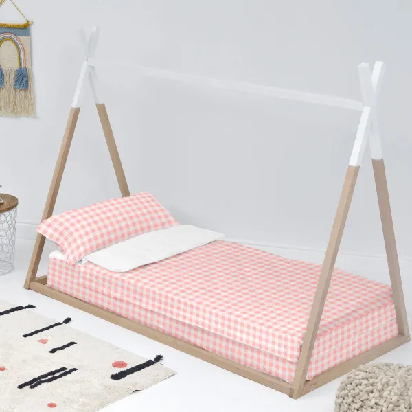 Мешок Nordic без наполнения HappyFriday Basic Kids Vichy Розовый 105 x 200 cm
