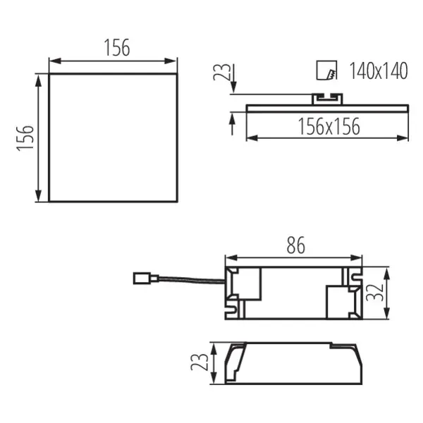 Downlight fitting AREL LED