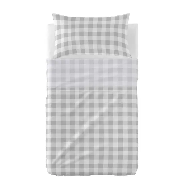Cot Bedding Set HappyFriday Basic Kids Vichy Grey