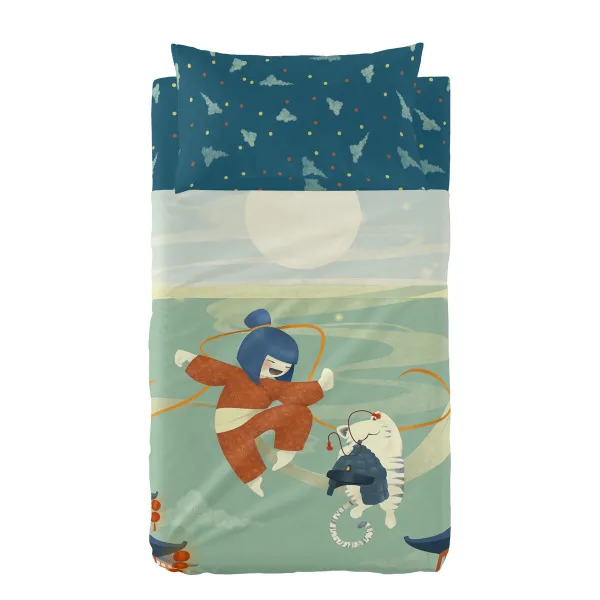 Cot Bedding Set HappyFriday Mr Fox The Warrior Multicolour Baby Crib