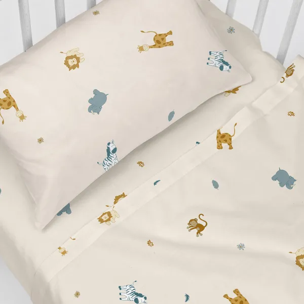 Cot Bedding Set HappyFriday  HF Mini Animals Multicolour Baby Crib