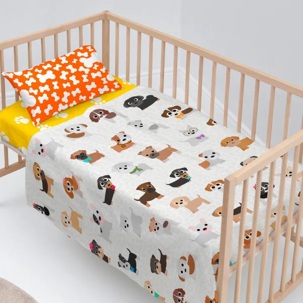 Cot Bedding Set HappyFriday Mr Fox Dogs Multicolour