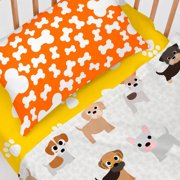 Cot Bedding Set HappyFriday Mr Fox Dogs Multicolour
