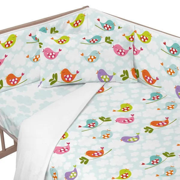 Протектор кроватки HappyFriday Mr Fox Little birds Разноцветный 210 x 40 cm