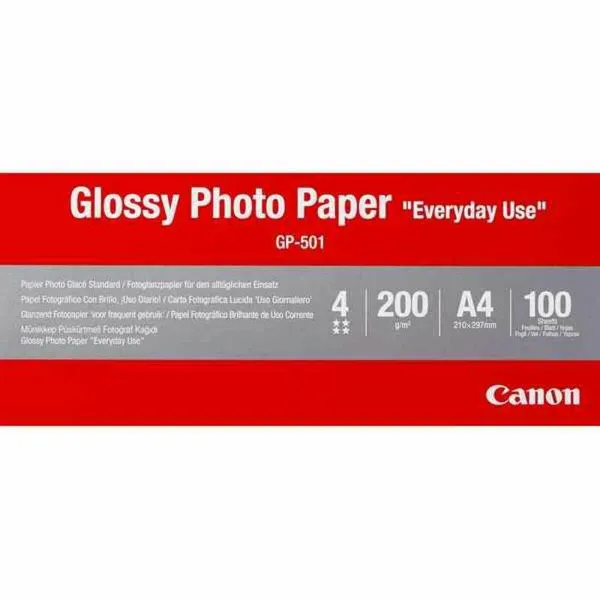Glossy Photo Paper Canon GP-501 A4 100 Sheets (100 Units)