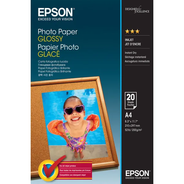 Muste ja Valokuvapaperi Paketti Epson C13S042538 A4 20 Levyt (1 osaa)