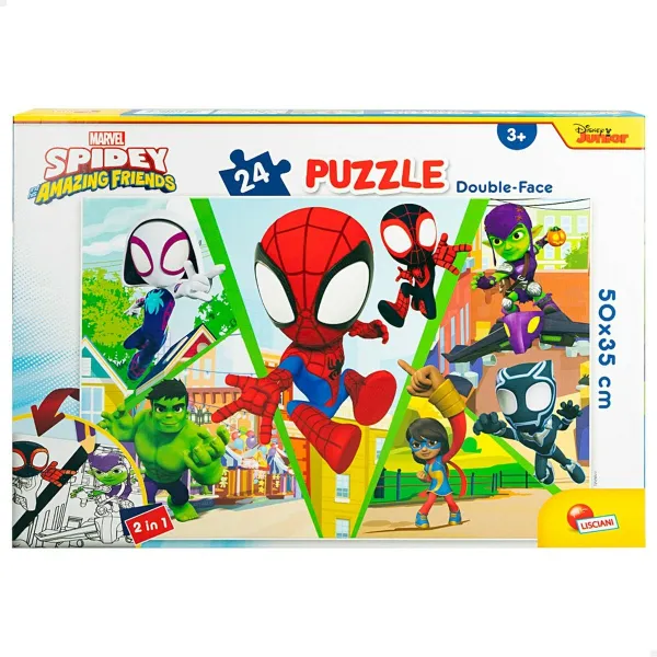 Lasten palapeli Spidey Kaksipuolinen 50 x 35 cm 24 Kappaletta (12 osaa)