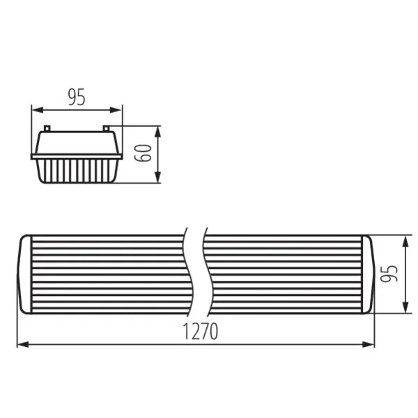 Dust-proof LED tube light fitting DICHT 4LED PI