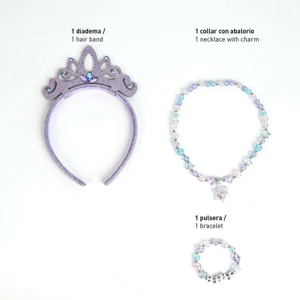 Necklace and Bracelets set Frozen Blue