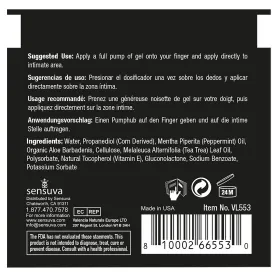 Anal Lubricant Sensuva Mint 6 ml