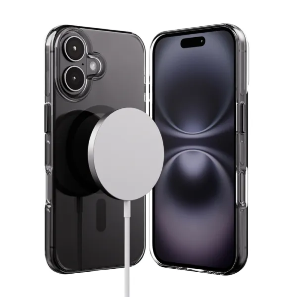 Crong Clear MAG Pro - iPhone 16 MagSafe Case (Black)