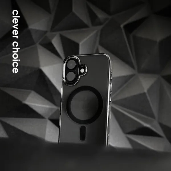 Crong Clear MAG Pro - iPhone 16 MagSafe Case (Black)