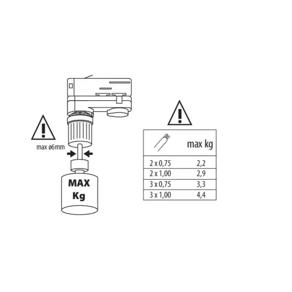 Accessory for electrical supply track systems TEAR N PADAPTOR