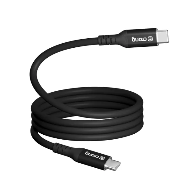 Crong Soft Link - 100W PD 5A USB-C to USB-C Cable 25cm (Black)
