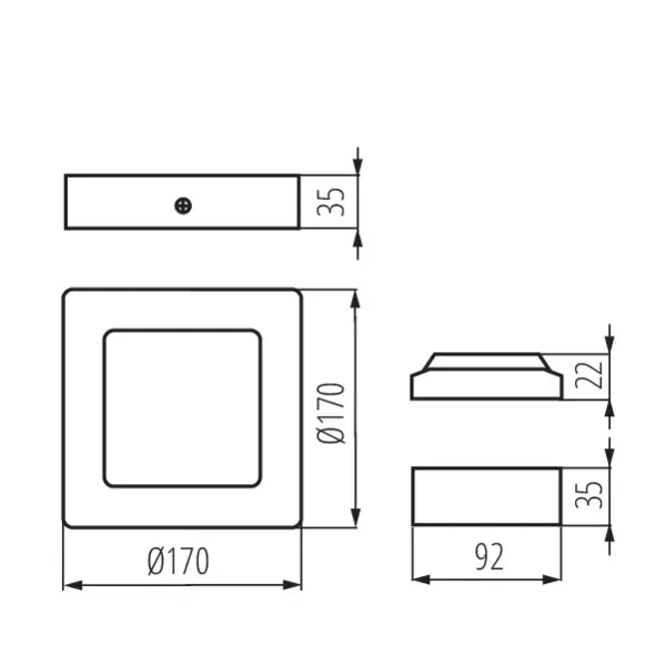 Downlight fitting KANTI V2LED