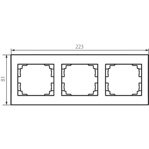 3 Gang Frame Horizontal - with wing LOGI