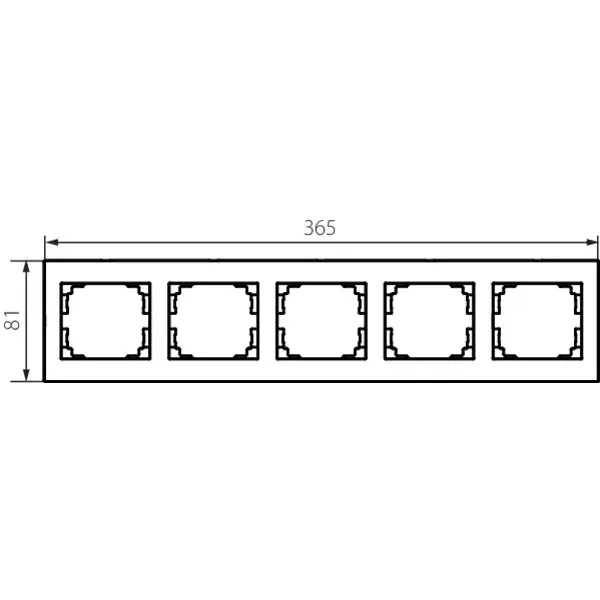 5 Gang Frame Horizontal - with wing LOGI