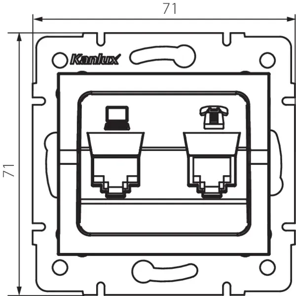 Computer and telephone socket (RJ45 Cat 5e+RJ11) LOGI