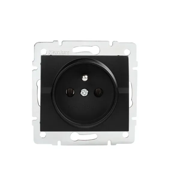 Type E single power socket with contact protection LOGI