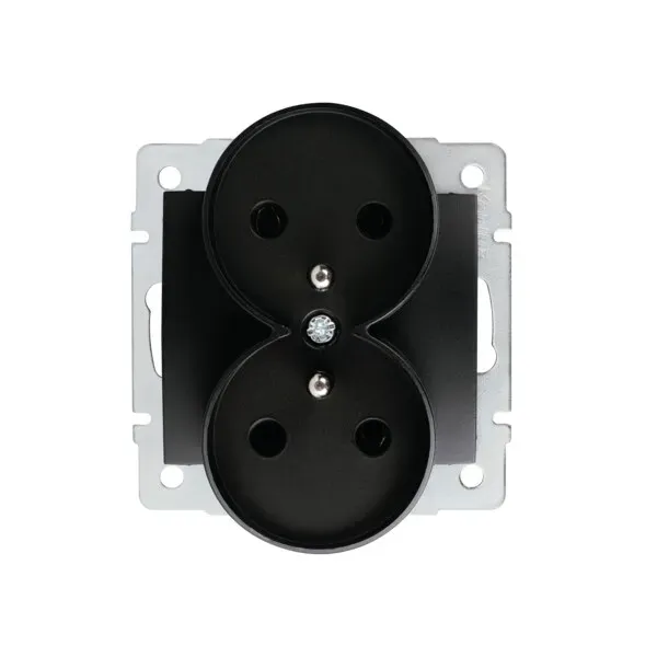 Type E double power socket with earthing terminal LOGI